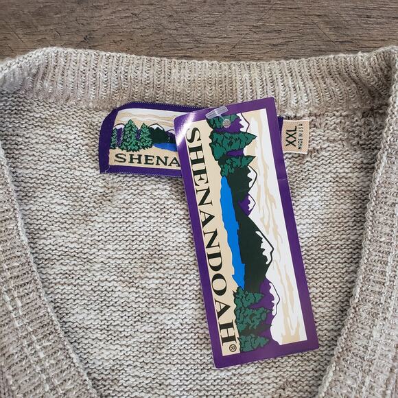 Shenandoah NWT Vintage Golf Sweater Beige & Gray Golf Course Landscape Size XXL - Picture 3 of 8